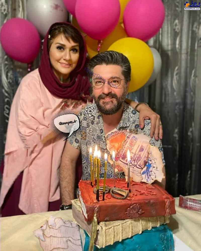 جشن تولد ۵۰ سالگی امیرحسین مدرس در کنار همسرش+عکس