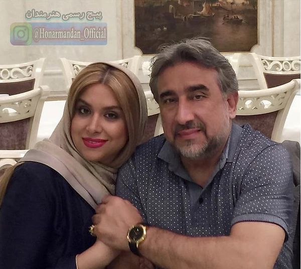 محمود دینی و همسر جوانش درکنار هم + عکس