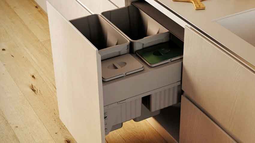 5 راهکار خلاقانه برای پنهان سازی سطل زباله در آشپزخانه
